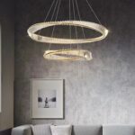 D0110 Dutti LED Brass Crystal Twisted Ring Modern Chandelier for Dining Room, Living Room, Restaurant, Ballroom