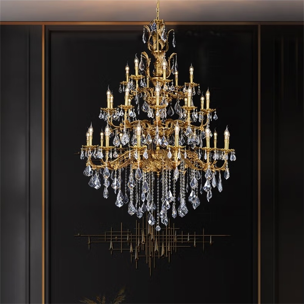 DB002 DUTTI LED Bronze Chandelier luxury crystal for living room lobby villa bedroom restaurant French style custom 6 8 10 14 light+5 head