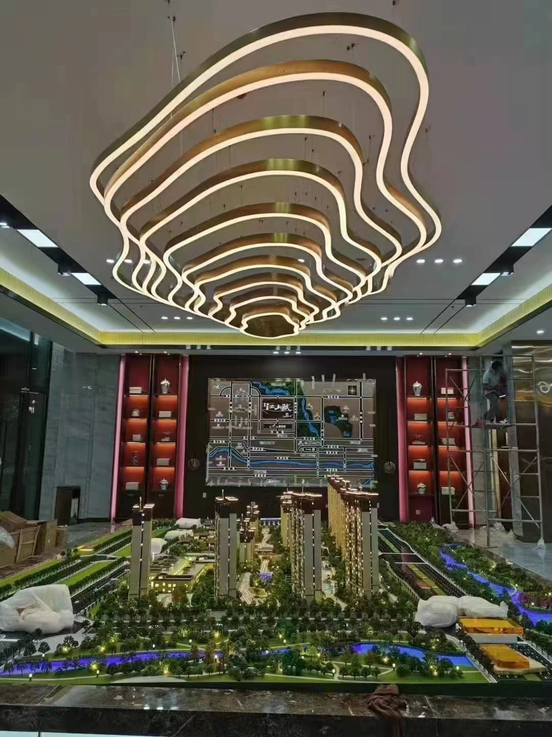Non-standard modern LED Chandelier Ceiling Lighting customization for Exhibition Hall